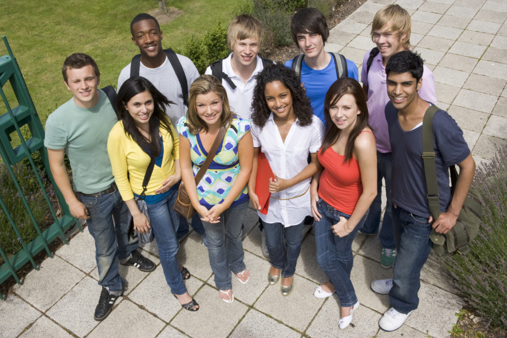 Group of college students on campus