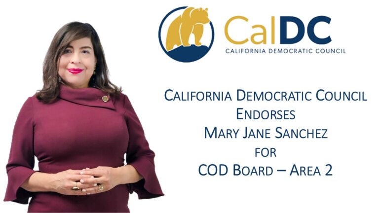 California Democratic Council Endorses Mary Jane Sanchez for COD Board – Area 2